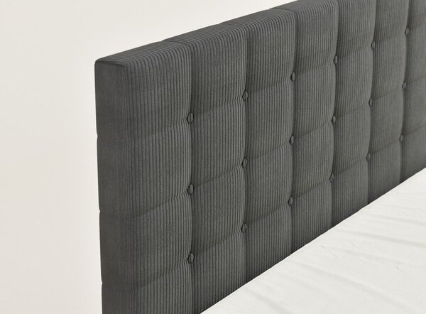 Antracytowe łóżko kontynentalne ze schowkiem 160x200 cm Tasca – Maison de Rêve