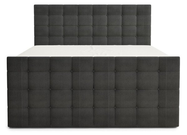 Antracytowe łóżko kontynentalne ze schowkiem 160x200 cm Tasca – Maison de Rêve