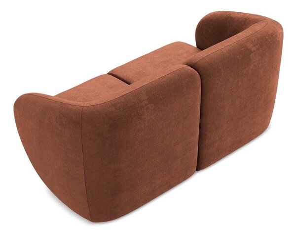 Sofa z tkaniny szenilowej w kolorze terakoty 174 cm Lani – Makamii