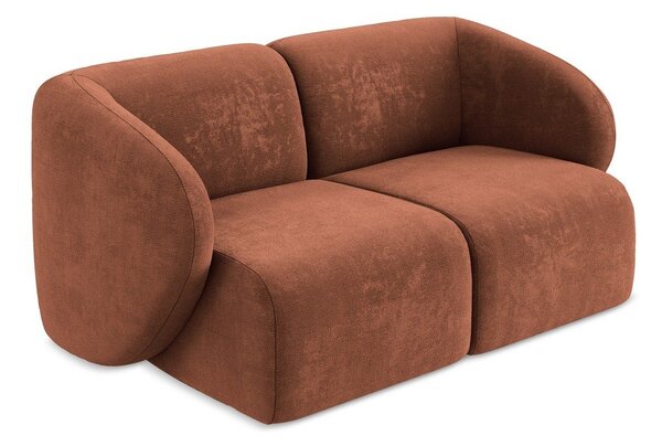 Sofa z tkaniny szenilowej w kolorze terakoty 174 cm Lani – Makamii