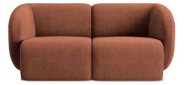 Sofa z tkaniny szenilowej w kolorze terakoty 174 cm Lani – Makamii