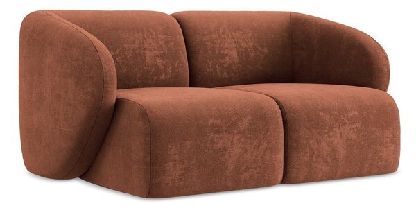 Sofa z tkaniny szenilowej w kolorze terakoty 174 cm Lani – Makamii