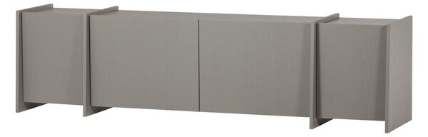 Szara szafka pod TV w dekorze jesionu 200x53x44 cm Brock – WOOOD
