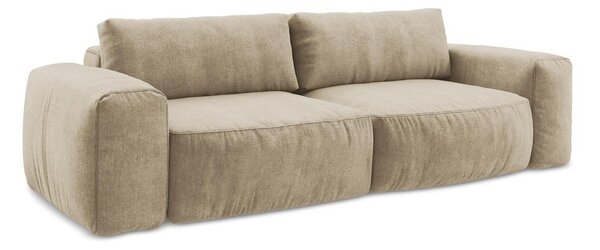 Jasnobrązowa rozkładana sofa z tkaniny szenilowej 275 cm Kuki – Makamii
