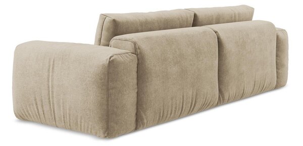 Jasnobrązowa rozkładana sofa z tkaniny szenilowej 275 cm Kuki – Makamii