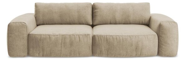 Jasnobrązowa rozkładana sofa z tkaniny szenilowej 275 cm Kuki – Makamii