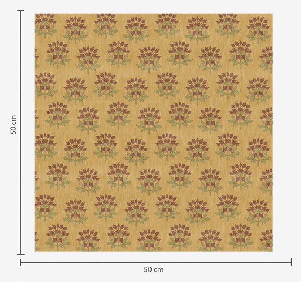 Tapety Retro kwiatowy wzór z lotosami na żółtym tle, Tapety Z kwiatami, a00238 : Uwalls.pl