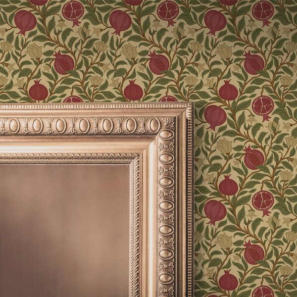 Tapety Granaty i kwiaty w stylu Williama Morrisa, Tapety Z kwiatami, a00240 : Uwalls.pl