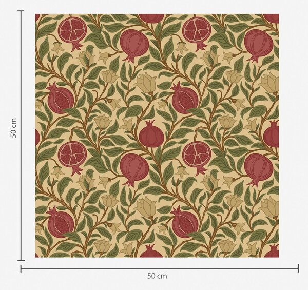 Tapety Granaty i kwiaty w stylu Williama Morrisa, Tapety Z kwiatami, a00240 : Uwalls.pl