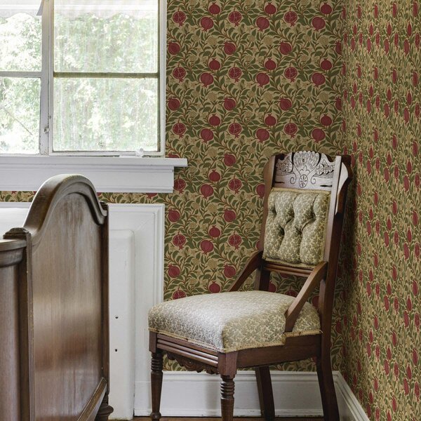 Tapety Granaty i kwiaty w stylu Williama Morrisa, Tapety Z kwiatami, a00240 : Uwalls.pl