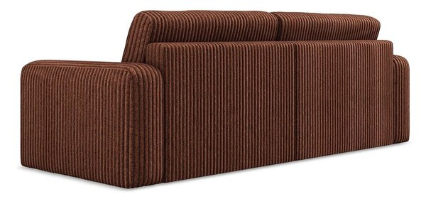 Sztruksowa rozkładana sofa ze schowkiem w kolorze terakoty 252 cm Kona – Makamii