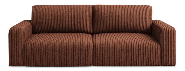 Sztruksowa rozkładana sofa ze schowkiem w kolorze terakoty 252 cm Kona – Makamii