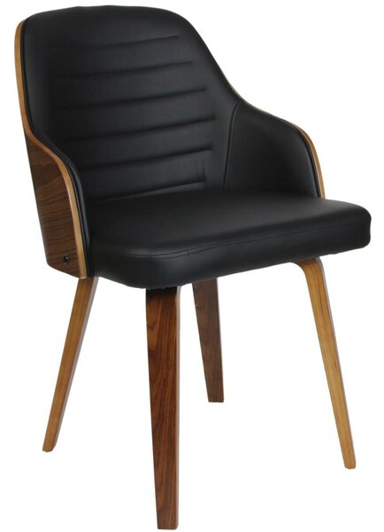 Stylowe krzesło jadalniane z czarnej ekoskóry Nash