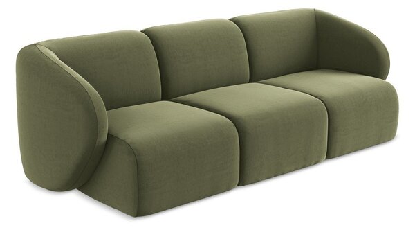 Zielona aksamitna sofa 244 cm Lani – Makamii