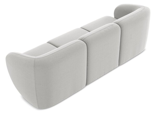 Jasnoszara aksamitna sofa 244 cm Lani – Makamii