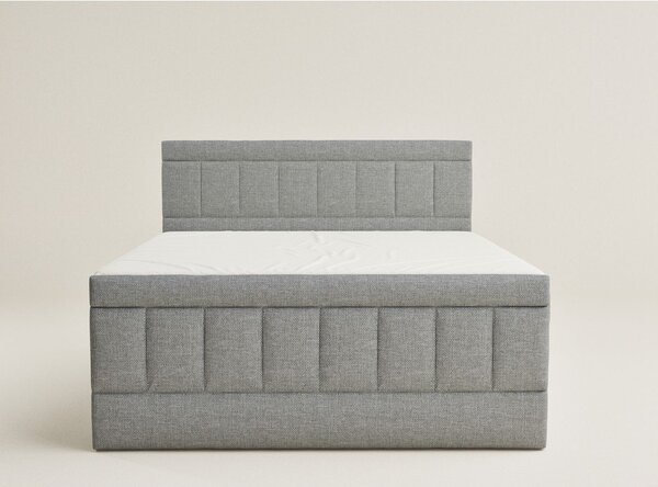Szare łóżko kontynentalne ze schowkiem 160x200 cm Caya – Maison de Rêve