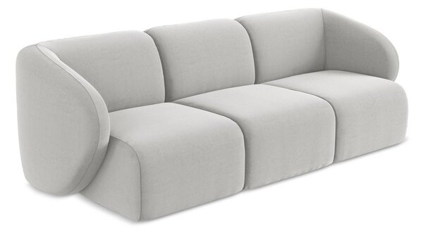 Jasnoszara aksamitna sofa 244 cm Lani – Makamii