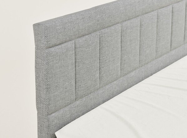 Szare łóżko kontynentalne ze schowkiem 160x200 cm Caya – Maison de Rêve