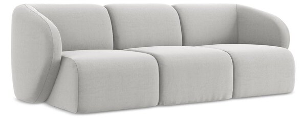 Jasnoszara aksamitna sofa 244 cm Lani – Makamii
