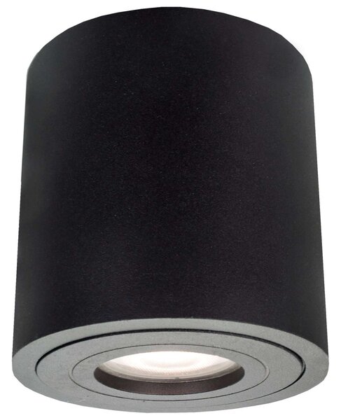 LAMPA sufitowa FARO LP-6510/1SM XL BK Light Prestige łazienkowa OPRAWA metalowa tuba downlight IP65 czarna - czarny
