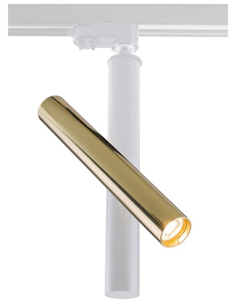 LAMPA sufitowa AKADI 0147 Amplex metalowa OPRAWA tuba podłużna do 3-fazowego systemu szynowego biała złota - biały