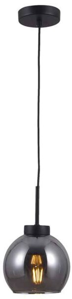 LAMPA wisząca POGGI PND-28028-1B Italux szklana OPRAWA kula ZWIS ball czarna przydymiona