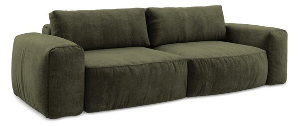 Zielona rozkładana sofa z tkaniny szenilowej 275 cm Kuki – Makamii