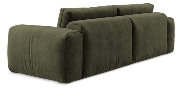 Zielona rozkładana sofa z tkaniny szenilowej 275 cm Kuki – Makamii