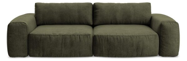 Zielona rozkładana sofa z tkaniny szenilowej 275 cm Kuki – Makamii