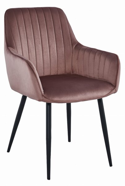 Krzesło do salonu Solden różowe welurowe