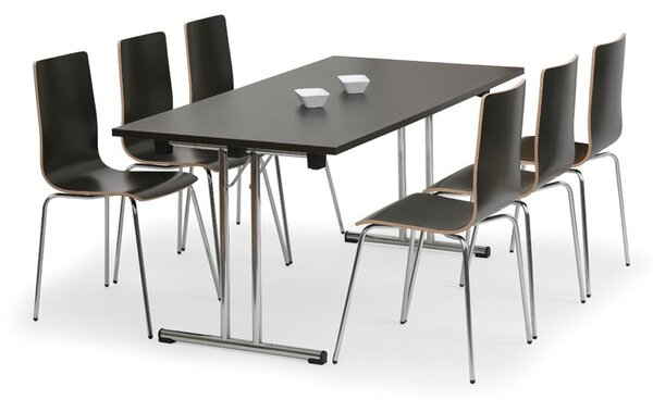 Składany stół konferencyjny FOLD, 140x69 cm, buk