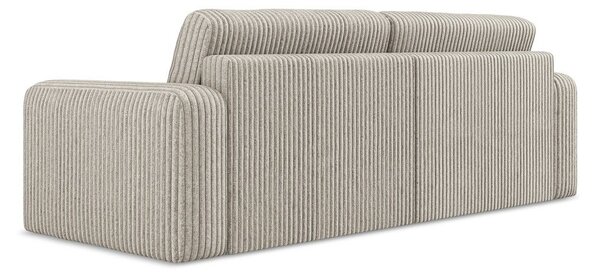 Beżowa sztruksowa rozkładana sofa ze schowkiem 252 cm Kona – Makamii