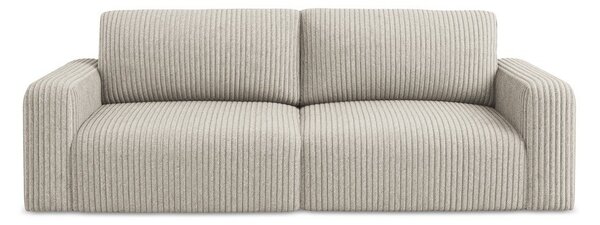 Beżowa sztruksowa rozkładana sofa ze schowkiem 252 cm Kona – Makamii