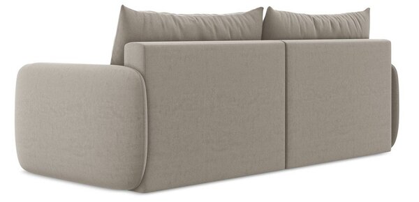 Szarobrązowa aksamitna rozkładana sofa ze schowkiem 238 cm Kalena – Makamii