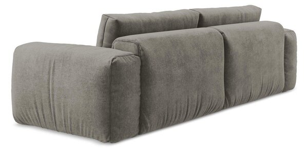 Szara rozkładana sofa z tkaniny szenilowej 275 cm Kuki – Makamii