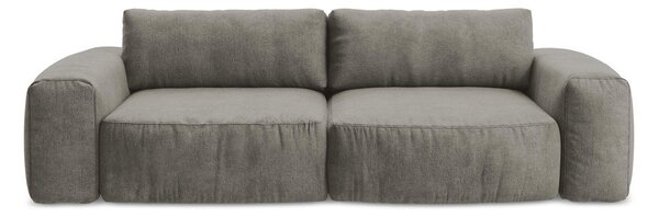 Szara rozkładana sofa z tkaniny szenilowej 275 cm Kuki – Makamii