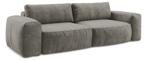 Szara rozkładana sofa z tkaniny szenilowej 275 cm Kuki – Makamii