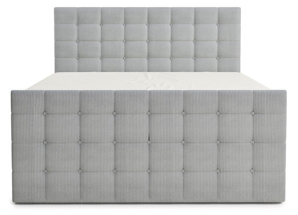 Szare łóżko kontynentalne ze schowkiem 160x200 cm Tasca – Maison de Rêve