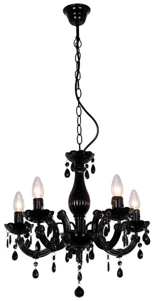 Żyrandol LAMPA wisząca MAGNOLIA RLD94016-5B (black) Zumaline świecznikowa OPRAWA pałacowy ZWIS z kryształkami crystals czarny - czarny