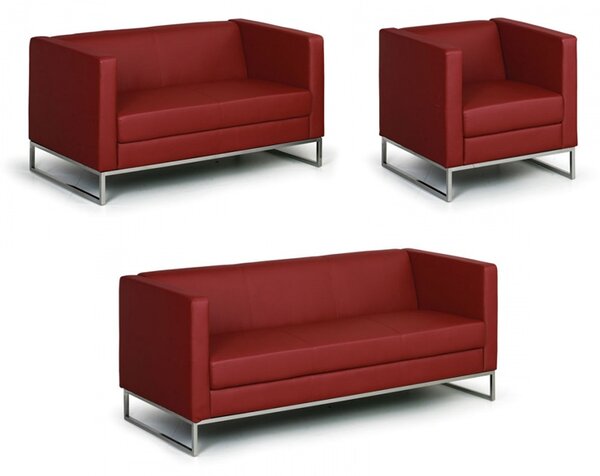 Sofa CUBE, 2-miejscowa, czerwony