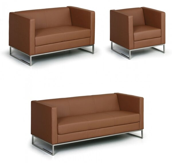 Sofa CUBE, 3-miejscowa, brązowy