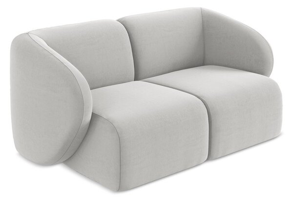 Jasnoszara aksamitna sofa 174 cm Lani – Makamii