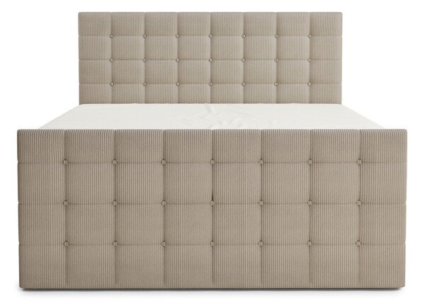 Beżowe łóżko kontynentalne ze schowkiem 160x200 cm Tasca – Maison de Rêve