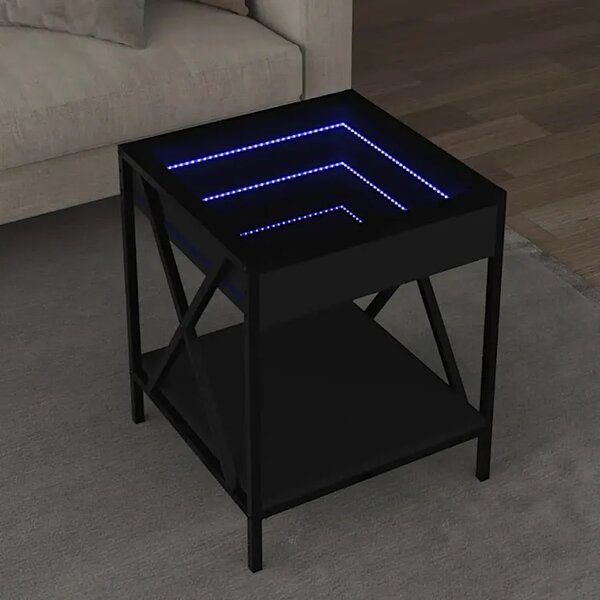 Czarny stolik kawowy z diodami LED R9-A71