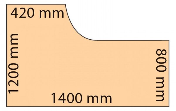 Ergonomiczne biurko MIRELLI, 140x120 cm, prawe, orzech
