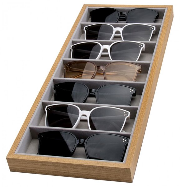 Pudełko z 7 przegródkami na okulary lub dodatki