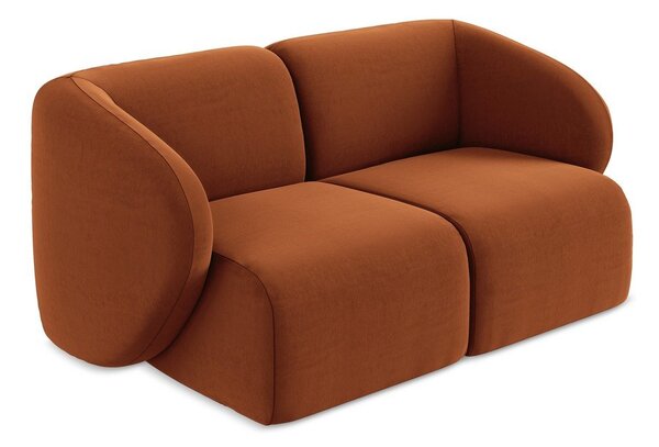 Aksamitna sofa w kolorze terakoty 174 cm Lani – Makamii
