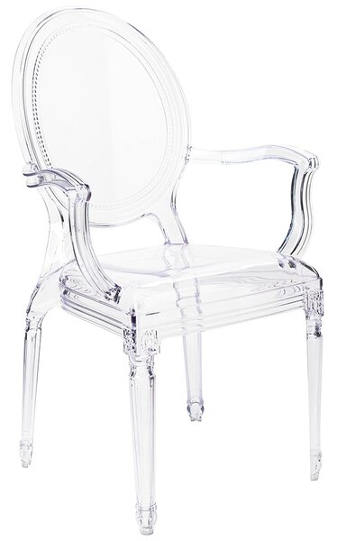 Transparentne krzesło z podłokietnikami Prince Arm