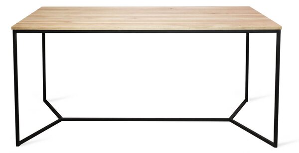 Loftowy stół do jadalni z drewnianym blatem Rude Scandi 140x80