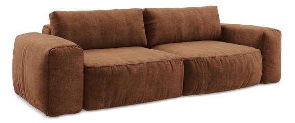 Rozkładana sofa z tkaniny szenilowej w kolorze terakoty 275 cm Kuki – Makamii